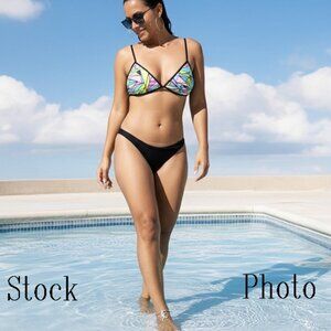 2-piece String Mosaic String Bikini Top & Brazilian Bottoms Stringkini NEW